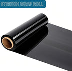 Black Plastic Shrink Wrap Roll, 18 Inch 1500 Feet Stretch Film, 80 Gauge, 800% Stretch Industrial Strength Moving Wrap, Heavy Duty Pallet & Furniture Protection(4 Pack)