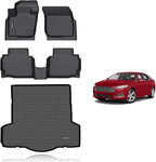 KELCSEECS® Floor Mats & Cargo Liner Custom for 2013 2014 2015 2016 Ford Fusion,All Weather Protection TPE Floor Liners Front & Rear Row Full Set Accessories Black