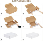 RLAVBL 100 Pack 7x5x1 Small Shipping Boxes, White Corrugated Cardboard Mailer Box for Packing Mailing Small Business
