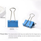50 Pack Medium Blue Binder Clips 1 Inch (25 mm), Colored Paper Clamps, Middle Size Paper Clips for Office Home School Business 1"