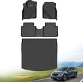Hutisya-Floor Mats & Cargo Liner Set Fit for Honda CR-V 2017-2022 (Deck in Upper Position) (Not for Hybrid) All Weather Protection Anti-Slip & Durable TPE Full Set Liners Automotive Accessories-Black