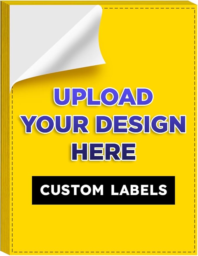 Custom Bright Neon Color Labels, Print Your Own Stickers, Upload Your Design for Printing - Smooth Matte Finish, Strong Adhesive, Crack and Peel - 8.5" x 5.5" - 25 Sheets per Pack (Sun Yellow)