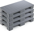 1 Pcs Plastic Pallet for Basement Storage Easy Stack Lightweight Floor Pallet Display Flooring Room Supermarket Christmas, Support up to 2000 Lbs (40'' L X 20'' W X 5.5'' H,Grey)