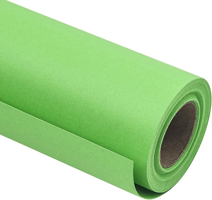 RUSPEPA Light Green Kraft Paper Roll - 18 inches x 100 feet - Recyclable Paper Perfect for for Easter Crafts, Art, Wrapping, Easter Packing, Postal, Shipping, Dunnage & Parcel