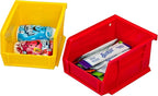 Akro-Mils 30210 AkroBins Plastic Storage Bins, Space-Saving Stackable Bins for Garage, Pantry, Craft Organization, 5-" x 4-" x 3-", Yellow, 24-Pack