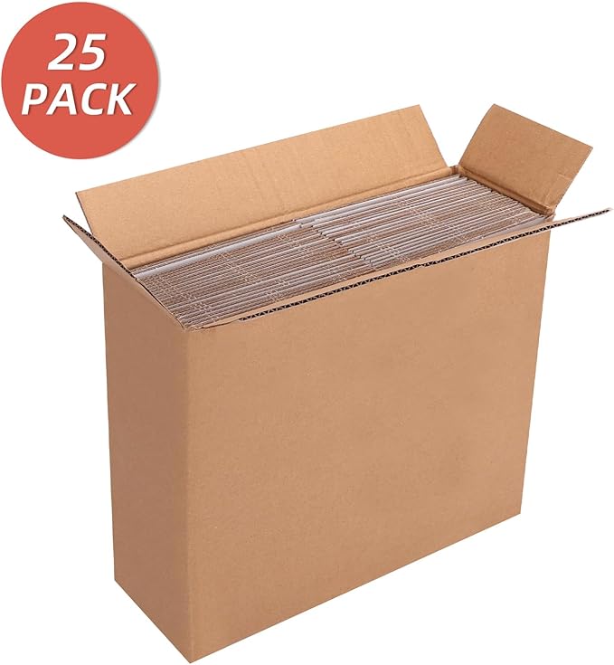 25 Packs Small Shipping Boxes 6x6x4 Inches, White Corrugated Cardboard Box for Shipping, Packing, Business, DIY