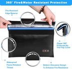 Fireproof Document Bag - with 5200°F Heat Insulated, Waterproof Fireproof Bag with Zipper, 8 Layers of Functional Materials, Fireproof Money Bag for Cash/Documents/Valuables, Fire bag 11"x7.7"