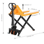 APOLLOLIFT Manual Pallet Jack, Scissor Pallet Trucks, Pallet Lift 2200lbs Capacity 45" Lx27 W Fork 3.3'' Lowered 31.5'' Raised Height, Suitable for Open Bottom Pallets