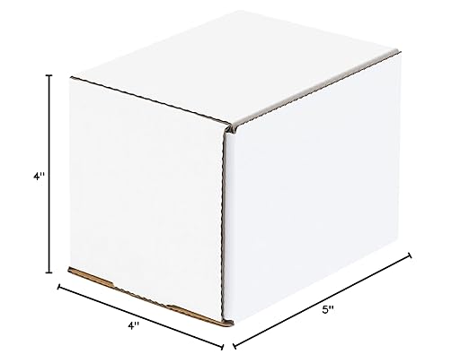 Box USA BM544 5"L x 4"W x 4"H, White (Pack of 50)