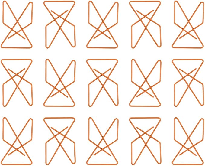 JAM PAPER Colorful Butterfly Clips - Orange Paper Clamps - 15/Pack