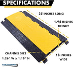 Kable Kontrol Atlas Cable Protector Wire Ramp - 5 Channel Bulk Wholesale Pallet – 20 Pcs - 35” Long Black & Yellow - 24000 Lbs Load Capacity - Rubber Speed Bump Wire Protector Cord Cover - CP9975