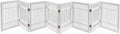 Pet Dog Gate Strong and Durable Freestanding Folding Acacia Hardwood Portable Wooden Fence Indoors or Outdoors by Urnporium (White Pet Gate, 8 Panel 24" Tall)