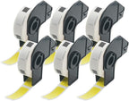 BETCKEY - Multi-Purpose Address Labels Replacement for Brother DK-1204 (0.66 in x 2.1 in), Compatible with Brother QL Label Printers [6 Rolls/2400 Labels, Yellow]