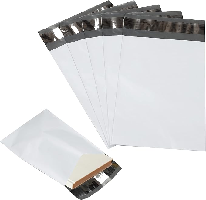 100 Pack Secure Seal White Poly Mailers - 26x32 Safe Shipping Bags - E-Commerce Self Sealing 2 Mil Poly Envelopes