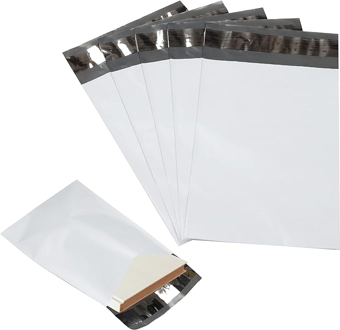 1000 Pack Secure Seal White Poly Mailers - 10x13 Safe Shipping Bags - E-Commerce Self Sealing 2 Mil Poly Envelopes for Shipping