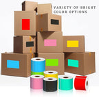 PARLAIM 3 X 5 Inch Rectangle Adhesive Color Coding Stickers,Square Aqua Inventory Stickers -250 Per Dispenser Box