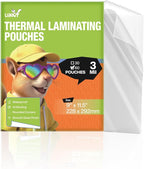 Uinkit 3Mil Thermal Laminating Pouches, 60-Pack Letter Size (8.5x11 Inches) - Popular Pack for Teachers, Home Office - Crystal Clear, Thermal Laminating Sheets for Projects & Documents, Laminator Need