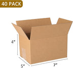 40 pack 7x5x4 inch Cardboard Box Mailers, Kraft Corrugated mailer Small Shipping Boxes For Small Business, Mailing Packing and Storage