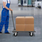 2000LBS Capacity Platform Truck Cart with 360° Rotatable Handle, Heavy Duty Flatbed Hand Truck with 4 Wheels, Industrial Flat Dolly Cart for Factory Warehouses, Garages, Homes