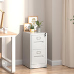 Metal File Cabinet with Drawer,Vertical File Cabinet with Lock for A4/Letter/Legal Size Files,Steel Filing Cabinets for Home Office,Assembly Required