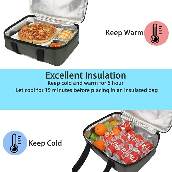 Insulated Casserole Carrier Bag - Large Portable Hot and Cold Food Storage Tote with Handles Thermal Bag for Parties, Picnics, Camping, Travel,Fits 9"x13" Baking Dish,Army Green