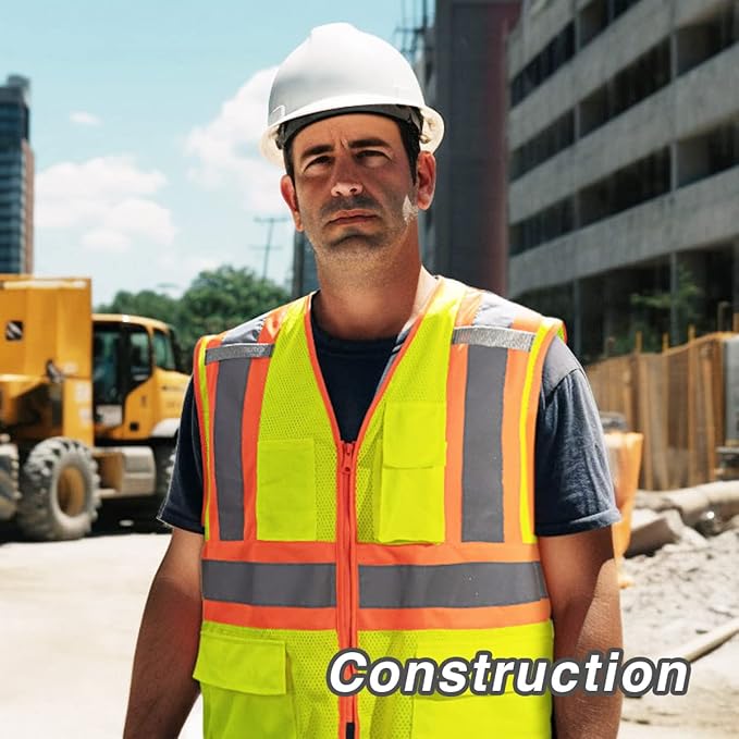 KAYGO Safety Vest with Pockets - High Visibility Reflective Vest ANSI Class 2 Construction Vest
