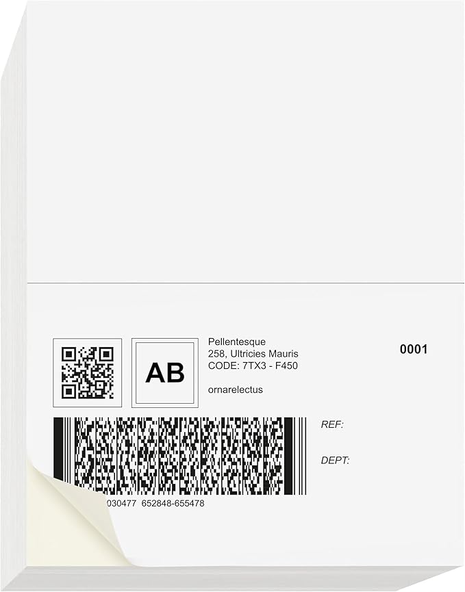 NextDayLabels – 8-1/2" x 5-1/2" Rectangular Sticker Labels for Printer - White Laser/Inkjet Printer Labels Return Address Labels Shipping Label Stickers (100 Sheets, 2 Per Sheet, 200 Labels)