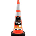 Xpose Safety 36 Inch Orange Traffic Cones Heavy Duty 15lb with 6" & 4" Collars, 1 Pack - Multipurpose PVC Plastic Safety Cone for Parking, Soccer, Caution, Kids and Construction - DOT Approved