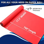Vanhench Red Wrapping Paper Roll 17.5" x 760" (63') for Women Men Kids Girls, Solid Color Art Kraft Craft for Christmas, Wedding, Birthday, Mothers Day Gifts, Bouquet Flower Poster Bulletin Board