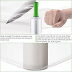 Jutom 16 Pcs Stretchy Wrap Roll Plastic Wrap for Moving with 2 Handles 5" x 1000 ft Packaging Shrink Film Self Adhering Shipping Supplies for Moving Furniture Pallet (Clear,Green)