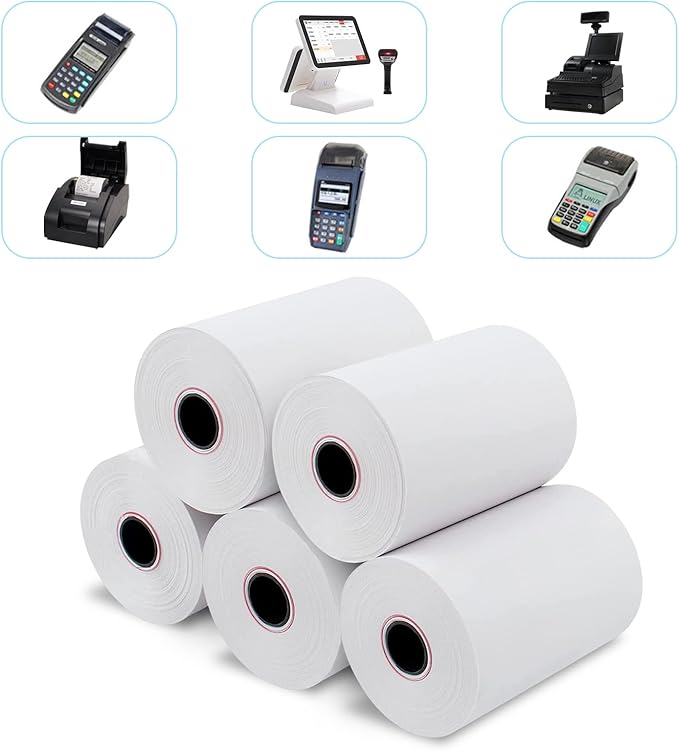RyhamPaper 150 Rolls Thermal Receipt Paper, Thermal Paper 2 1/4" x 50' Pos Receipt Paper, Cash Register Rolls