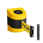 Crowd Control Warehouse - CCW Series WMB-230 Magnetic Wall Mount Retractable Belt Barrier - 30 Foot, Caution Do Not Enter Belt with Yellow ABS Case
