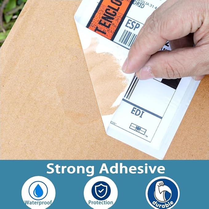 1000pcs 7.5"x5.5" Packing List Envelopes Self-seal Packing Slip Envelope Pouches Shipping Label Sleeves Top Loading Packing List Enclosed Bags.
