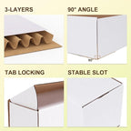 WIFTREY 12x4x4 Small Shipping Boxes set of 25, White Corrugated Cardboard Box 12''L x 4''W x 4'' H for Mailing Packing Shipping