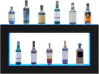 VEVOR LED Lighted Liquor Bottle Display Shelf, Square 48 Inches, Supports USB,Illuminated Home Bar Shelf w/RF Remote & App Control 7 Static Colors 1-4 H Timing, Acrylic Wall-Mounted Shelf