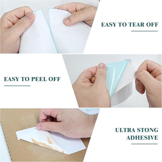 L LIKED 2500 PCS 4"x6" Thermal Shipping Labels, 250 Labels/Roll, White Perforated & Strong Adhesive Direct Thermal Labels, Compatible with Zebra, Rollo (10 Rolls)