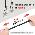 Bungee Cords with Hooks 2m Long, Heavy Duty Outdoor Elastic Bungee Straps, No Odour Industrial Grade Bungee Rope for Securing Tarps, Luggage, Tents, Bikes or Garden Tidying 80inch 4Pcs (Black)