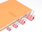 Pink Binder Clip, Paper Binder Clips, Paper Clamps Assorted Sizes, (Large, Medium, Small, X-Small) Paperclips for Office School, 100 Pack (New Version)