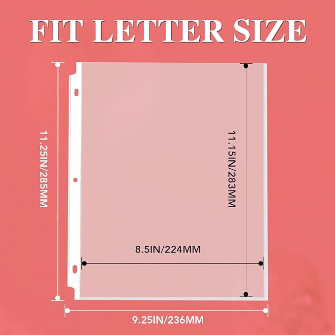 1200 Pack Sheet Protectors 8.5 x 11 inch Clear Page Protectors for 3 Ring Binder, Plastic Sleeves for Papers, Document