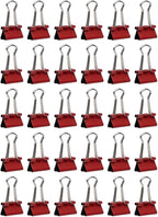 JAM PAPER Colorful Binder Clips - Extra Small - 3/5 Inch (15 mm) - Red Binderclips - 30/Pack