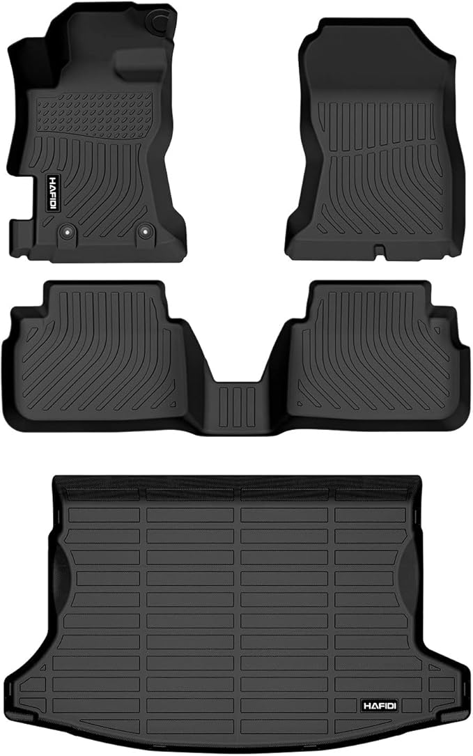 HAFIDI® Floor Mats & Cargo Liner Set Fit for 2018-2023 Subaru Crosstrek & 2017-2023 Impreza (Not Hybrid Models) All Weather Protection TPE Car Full Set Floor Liners Custom Accessories - Black