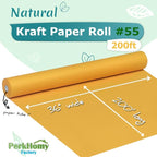 PerkHomy 36" x 2,400" (200') Orange Kraft Paper Roll for Craft Bulletin Board Paper Art Table Covering Crafting Gift Wrapping Bouquet Packing Parcel 80GSM 55LB (Orange, 36" x 200')
