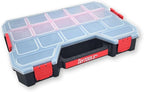 Taytools 17 Compartment Large Parts Organizer Box - Dual Latch Portable Tool Box with Removeable Dividers for Storing Hardware, Screws, Bolts, Nails, Beads or Jewely