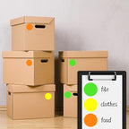 500 PCS Dot Sticker Tape 2" Inch Round Color Coding Labels Removable Writable Circle Floor Decal for Marking Organizing Social Distancing Fluorescent Orange