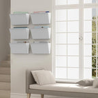 Clear Acrylic Single Pocket, Plastic Hanging Wall Mount File Holder for Office Home (White, 2 Pack)