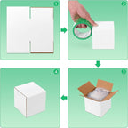 4x4x4 Small Shipping Boxes Set of 40, White Corrugated Cardboard Box for Small Business for Mailing Packaging Gifts