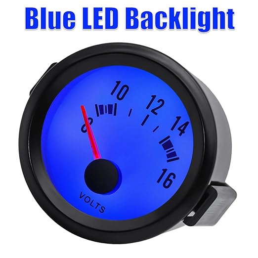 2" 52mm Voltage Gauge Digital Blue LED Voltmeter Meter 8-16V for Cars