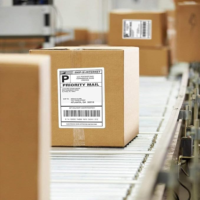 Shipping Label with Rounded Corner, 8.5 x 5.5 Inches Half Sheet Self Adhesive Shipping Address Labels for Laser and Inkjet Printer, 40000