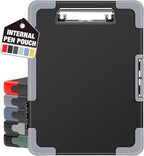 Sooez Toughest Clipboard with Storage, Internal Pen Pouch Included, Letter/ A4 Size, Shockproof Heavy Duty Plastic Clip Boards 8.5x11”, High Capacity Clipboards Box Case for Contractor Trucker Driver