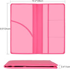 Cacturism Car Registration and Insurance Holder, Car Accessories Vehicle Glove Box Car Organizer Women Car Accessories with Magnetic Shut for Cards, Essential Document, Driver License, Hot Pink
